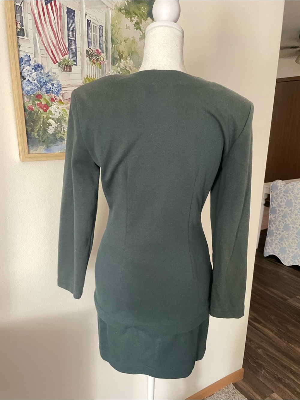 Rampage Vintage 90s Green Chain Blazer Jacket Top & Skirt Suit Set Size 7 - Picture 6 of 6
